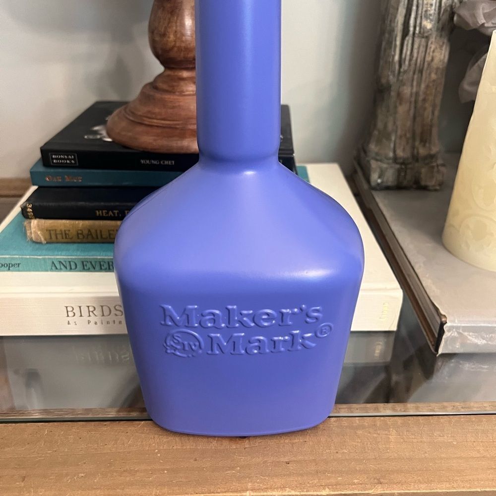 Maker's Mark Purple Blue hand painted decorative Bottle